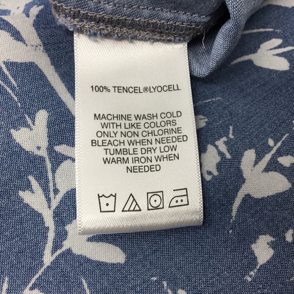 Foxcroft Carmen Long Sleeve Wistful Branches Tencel Button Up Shirt Size 12 - Picture 11 of 11